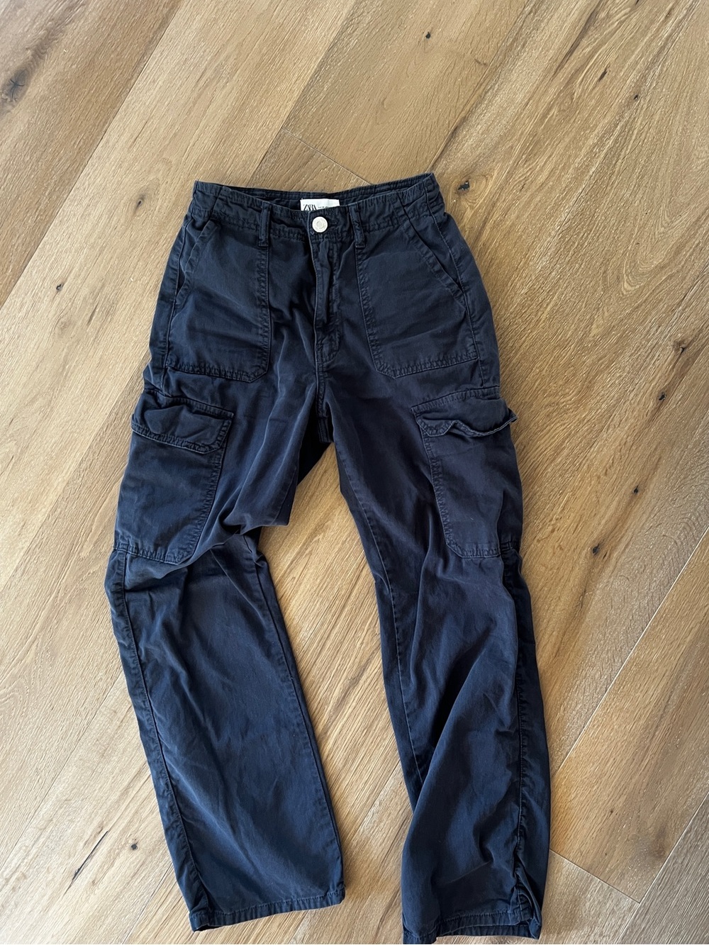 Zara Navy Blue Cargo Pants - Utility Style